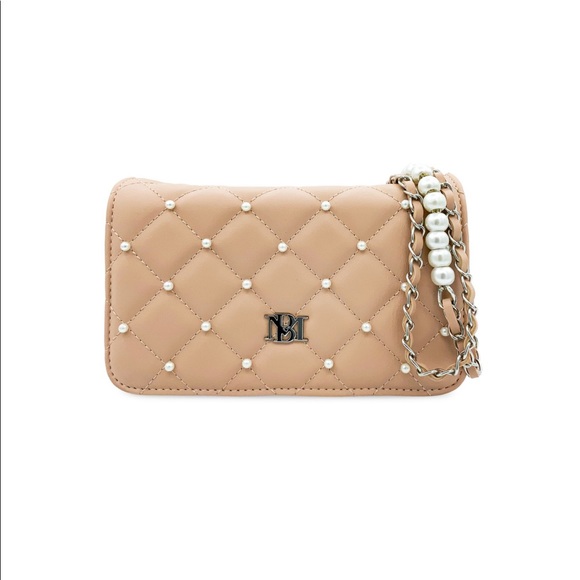 Badgley Mischka Handbags - Badgley Mischka vegan leather Diamond Quilted Crossbody with Pearls new bag